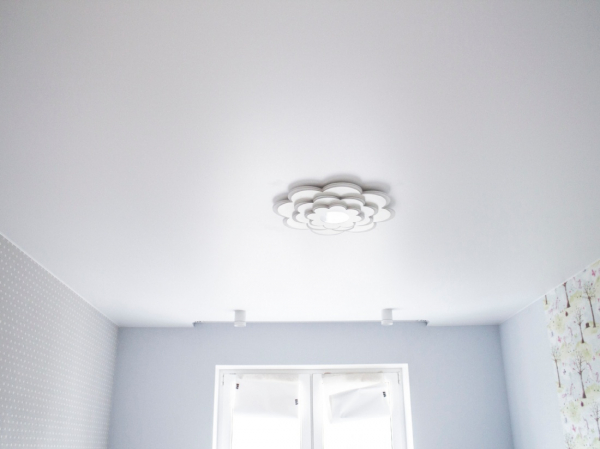 Фото матового натяжного потолка в гостиную